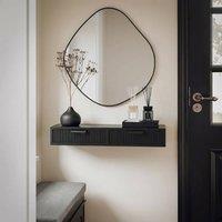 OHS Ribbed 2-Drawer Floating Shelves Wall Mounted Storage Shelf in Black