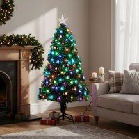 Shatchi 3Ft/90cm Diamonds Fibre Optic Christmas Tree LED Pre-Lit in Green | Size: 3ft