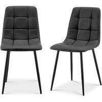 Bravich LTD Zurich Faux Leather Embossed Dining Chair Padded Kitchen Chair in Grey | Size: 2 Pack