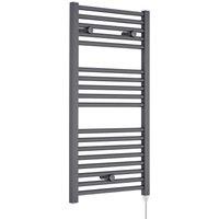 Balterley Electric Vertical Round Towel Rail & 18 Rails, 920x480mm - Anthracite in Grey
