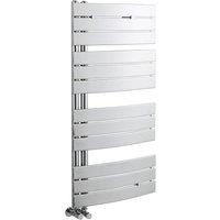 Balterley Contemporary Heated Towel Rail Curved Panels, 1080mm x 550mm - Chrome in Silver