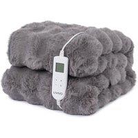 LIVIVO Luxury Electric Heated Throw - Cream in Grey | Size: 130 cm x 160 cm