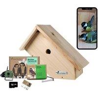 Green Feathers 45 Degree WiFi Side View Bird Box Camera Complete Pack - Larch in Light Tan
