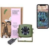 Green Feathers Wired Network Bird Box & Wildlife HD Camera PoE Version in Green