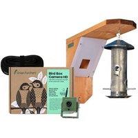 Green Feathers WiFi Bird Box Feeder Bracket Ultimate HD Camera Complete Pack in Light Tan