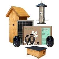 Green Feathers Solar Powered WiFi Camera Bird & Hedgehog Rewilding Pack in Light Tan