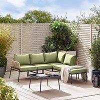 FurnitureboxUK Maldives PE Rattan 5 Seat Outdoor Garden Sofa Set in Green