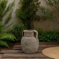 Wyld Haus Meadowhaze Stoneware Amphora Vase Soft Brown Wide with Handles