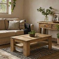 Wyld Haus Juniper Large Coffee Table Chestnut Top Matera Grey Base in Natural