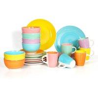 simpa Cloud Nine Hand Painted Assorted Colour Stoneware Dinner Sets | Size: 24 Pack