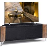MDA Designs CORVUS Corner Black Walnut Black Stand for Flat Screen TVs up to 50
