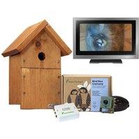 Green Feathers Cable Connection 1080p HDCamera & Small Wooden Bird Box Starter Pack