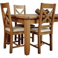 Elm Home And Garden Rustic Oak Extending Dining Kitchen Table in Brown