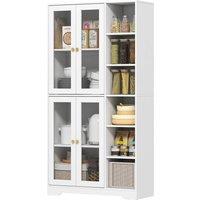 HOMCOM 172 cm Tall Kitchen Cupboard, Pantry Storage Cabinet in White