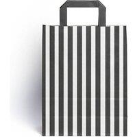 KDMD Black Candy Stripe Paper Carrier Bags 25 pack