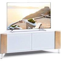 MDA Designs CORVUS Corner White Oak White Stand for Flat Screen TVs up to 50
