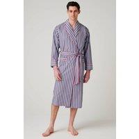 British Boxers Men's Red Pop Stripe Crisp Cotton Dressing Gown | Size: Medium