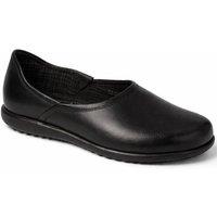Thomas Blunt Men's Comfortable Slip On Leather Flat Shoe with Flexible Grip Sole in Jet Black | Size: 7