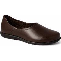 Thomas Blunt Men's Comfortable Slip On Leather Flat Shoe with Flexible Grip Sole in Chocolate | Size: 9