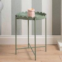 OHS Scallop Edge Coffee Table Decorative Side Table with Metal Frame in Light Green