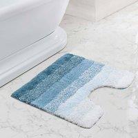 Velosso Super Stripe Bath/ Pedestal Mat Anti Slip Bathmats in Blue | Size: Small