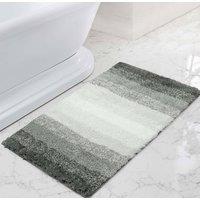 Velosso Super Stripe Bath/ Pedestal Mat Anti Slip Bathmats in Grey | Size: Small
