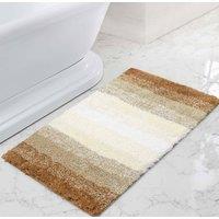 Velosso Super Stripe Bath/ Pedestal Mat Anti Slip Bathmats in Brown | Size: Small