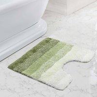 Velosso Super Stripe Bath/ Pedestal Mat Anti Slip Bathmats in Green | Size: Small