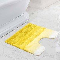 Velosso Super Stripe Bath/ Pedestal Mat Anti Slip Bathmats in Yellow | Size: Small