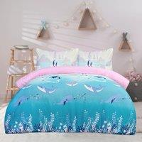 Smart Living Fun & Cosy Kids' Duvet Cover with Pillowcase & Fitted Sheet Complete Set in Lilac | Size: Double