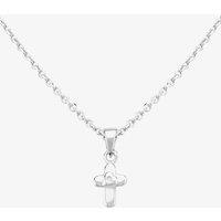Fleur Kids Sterling Silver Cubic Zirconia Cross Pendant Necklace AZP041404 | Size: 18 inches