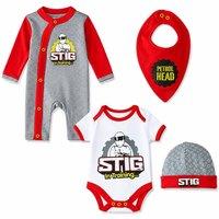 BBC Top Gear The Stig 4PC Set: Hat, Bib, Baby Grow & Bodysuit | Size: 12-18 m