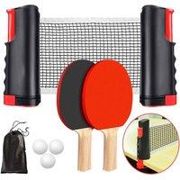 SPETLEK Ping Pong Table Tennis Set / rackets with 2 Bats, 3 Balls in Black | Size: 0-1 m