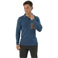 TopLook London Men's Single Pocket Long-Sleeved Polo Shirt in Dark Blue | Size: 2XL