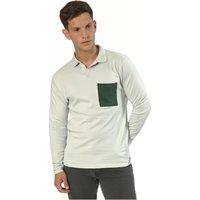 TopLook London Men's Single Pocket Long-Sleeved Polo Shirt in Baby Blue | Size: 3XL