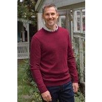 WoolOvers Men's Cashmere Merino Crew Neck Jumper in Raspberry | Size: Medium