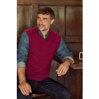 WoolOvers Men's Cashmere & Merino Slipover in Raspberry | Size: Medium