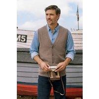 WoolOvers Men's Mens 100% Lambswool Waistcoat in Taupe | Size: 3XL