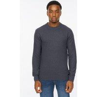 Duck&Cover Men's Matera Textured Knit in Navy | Size: Large
