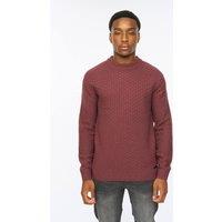 Duck&Cover Men's Matera Textured Knit in Burgundy | Size: Large