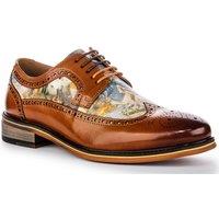 JUSTINREESS ENGLAND Men's 'Scott Print' Leather Shoes in Brown | Size: 10