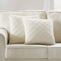 YnysTec Cushion Cover 16" 18" 20" 22" 24" Velvet Check Pillow Case Home in Cream | Size: 50 cm x 50 cm