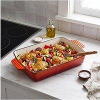 Living and Home 3L Cast Iron Baking Dish with Porcelain Enamel, Easy-Clean, For Gas, Induction, Ceramic & Oven Safe, Dual-Tone Gradient Glossy Finish