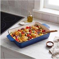 Living and Home 3L Cast Iron Baking Dish with Porcelain Enamel, Easy-Clean, For Gas, Induction, Ceramic & Oven Safe, Dual-Tone Gradient Glossy Finish
