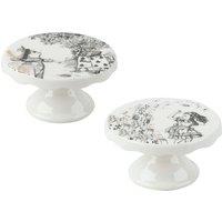 V & A Victoria & Albert Alice In Wonderland Set of 2 Mini Cake Pedestals in White