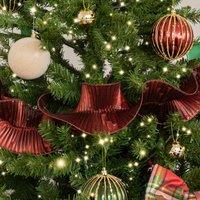 Melody Maison Dark Red Metallic Ruffle Christmas Tree Ribbon - 270cm (2.7m / 106.3')