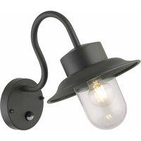 First Choice Lighting Montford - Black Outdoor Motion Sensor IP44 Security Wall Light