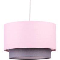 First Choice Lighting Pink & Grey 2 Tier Easy Fit Ceiling Lightshade