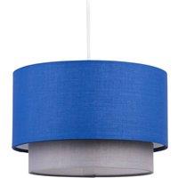 First Choice Lighting Blue & Grey 2 Tier Easy Fit Ceiling Lightshade