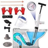 Crystals High Pressure Drain Blaster Air Plunger Toilet Sink Pipe Unblocker in White